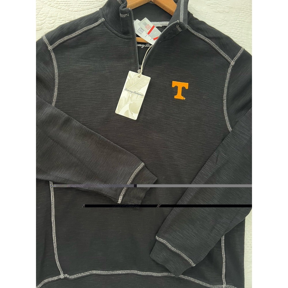 Tommy Bahama Tobago Bay Tennessee Vols 1/2 Zip Pullover Mens S Black NCAA - NWT